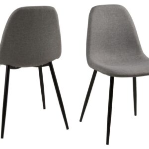 Køb ACT NORDIC Wilma spisebordsstol - lysegrå stof m. metalben online billigt tilbud rabat møbler