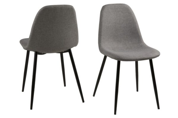 Køb ACT NORDIC Wilma spisebordsstol - lysegrå stof m. metalben online billigt tilbud rabat møbler