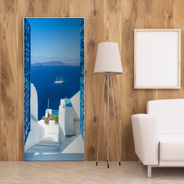 Køb ARTGEIST Fototapet til døren - Holidays in Greece 80x210 online billigt tilbud rabat møbler