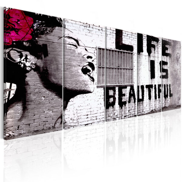 Køb ARTGEIST billede trykt på lærred - Banksy: Life is Beautiful