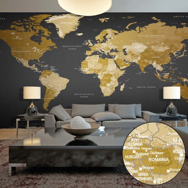 Køb ARTGEIST fototapet - World Map: Modern Geography
