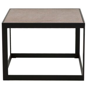 Køb CANETT kvadratisk Stone sofabord - keramik og sort metal (62x62) online billigt tilbud rabat møbler