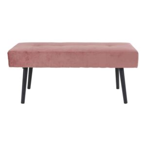 Køb HOUSE NORDIC Skiby bænk - rosa velour/sort metal online billigt tilbud rabat møbler