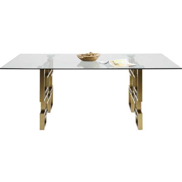Køb KARE DESIGN Boulevard spisebord - klart glas/messing stål (200x100) online billigt tilbud rabat møbler
