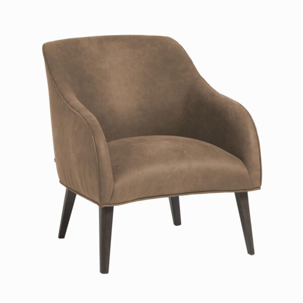 Køb LAFORMA Bobly lænestol i mørkebrunt stof med ben i wenge finish online billigt tilbud rabat møbler