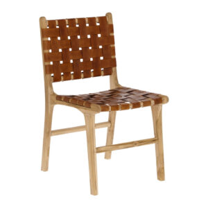 Køb LAFORMA Calixta stol i læder og massiv teaktræ online billigt tilbud rabat møbler