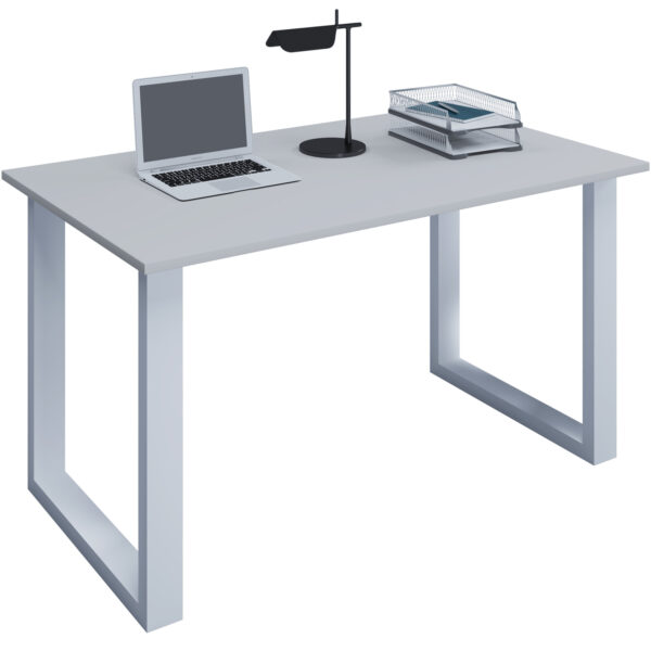 Køb Lona U-feet skrivebord - grå træ og hvid metal (110x80) online billigt tilbud rabat møbler