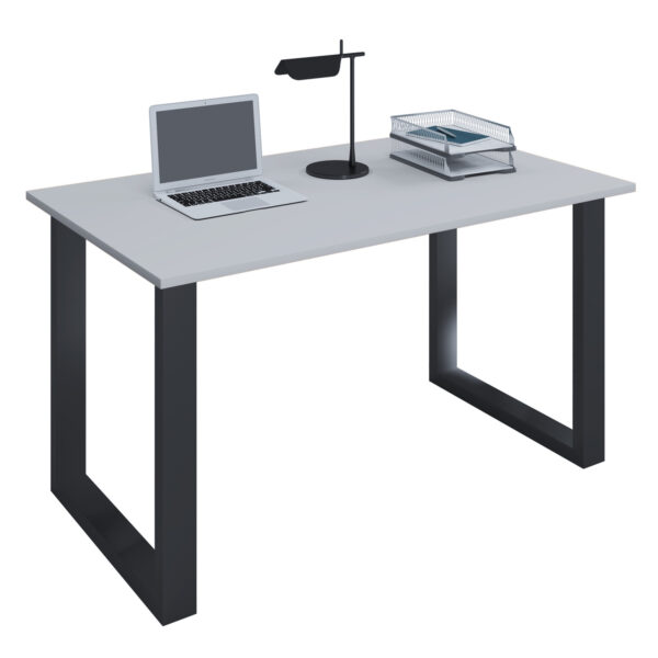 Køb Lona U-feet skrivebord - grå træ og sort metal (140x80) online billigt tilbud rabat møbler