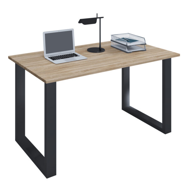Køb Lona U-feet skrivebord - natur træ og sort metal (140x80) online billigt tilbud rabat møbler