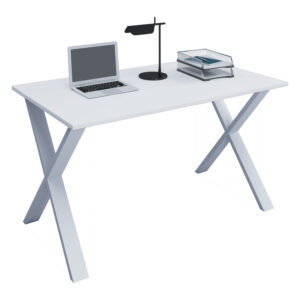 Køb Lona X-feet skrivebord - hvid træ og metal (140x80) online billigt tilbud rabat møbler