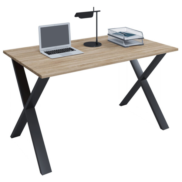Køb Lona X-feet skrivebord - natur træ og sort metal (140x80) online billigt tilbud rabat møbler