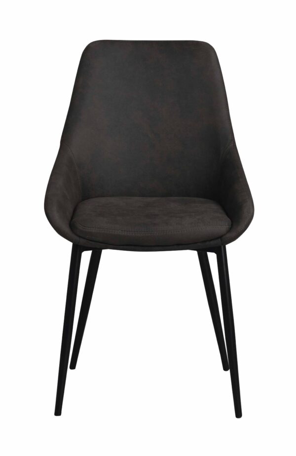 Køb ROWICO Sierra spisebordsstol - mørkegråt stof/sort metalstel online billigt tilbud rabat møbler