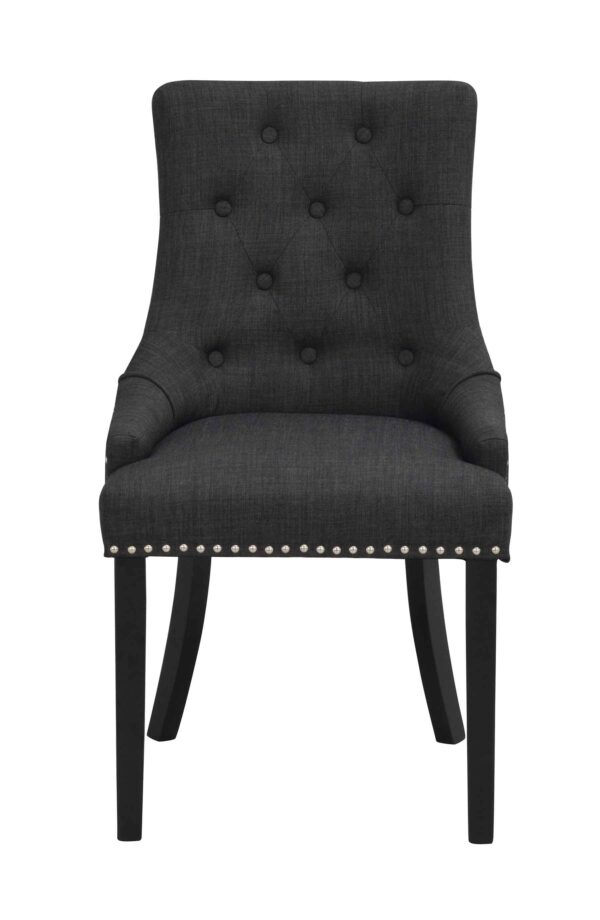 Køb ROWICO Vicky spisebordsstol - antracitgråt stof/sorte træben online billigt tilbud rabat møbler