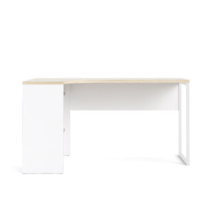 Køb TVILUM Function Plus hjørneskrivebord - hvid/egetræsstruktur