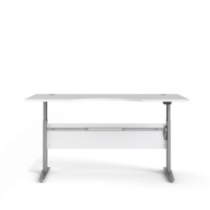 Køb TVILUM Prima hæve sænkebord - hvid og sølvgrå stål