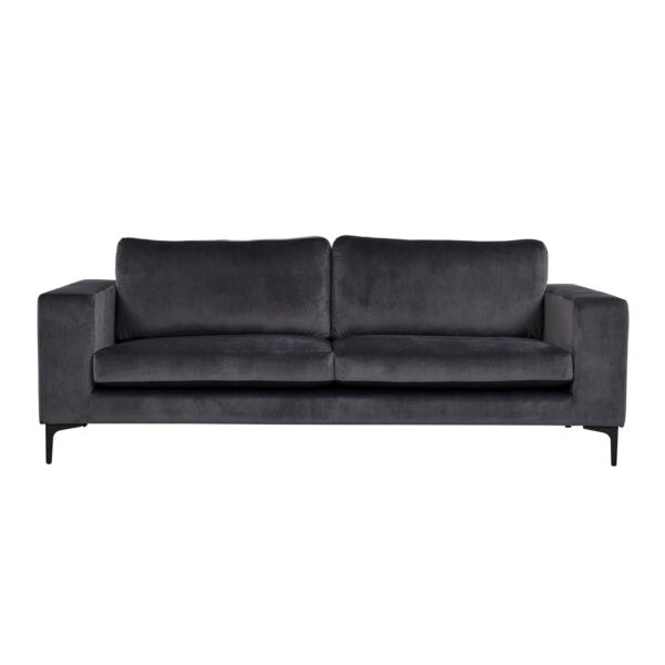 Køb VENTURE DESIGN Bolero 3 pers. sofa - mørkegrå velour og sort metal online billigt tilbud rabat møbler