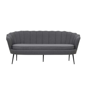 Køb VENTURE DESIGN Calais 3 personers sofa - grå polyester og sort metal online billigt tilbud rabat møbler