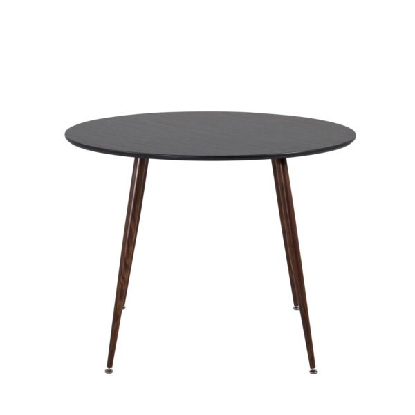 Køb VENTURE DESIGN Plaza spisebord - sort MDF og valnøddefolie metal (Ø100) online billigt tilbud rabat møbler