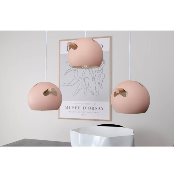 Køb VENTURE DESIGN Tubbie loftlampe - natur træ og lyserød jern online billigt tilbud rabat møbler