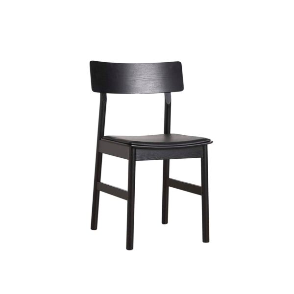 Køb WOUD Pause spisebordsstol - sort læder og asketræ online billigt tilbud rabat møbler